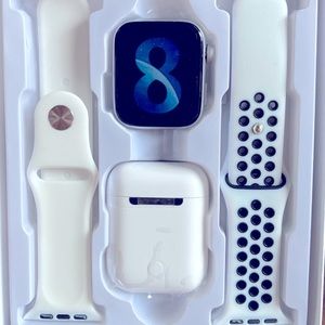 New Xiaomi T55 Pro Max Smart Watch Set w/ Earbuds, Xtra Band and Charger White